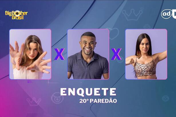 Beatriz, Davi e Isabelle na arte da enquete do 20º Paredão do BBB 24