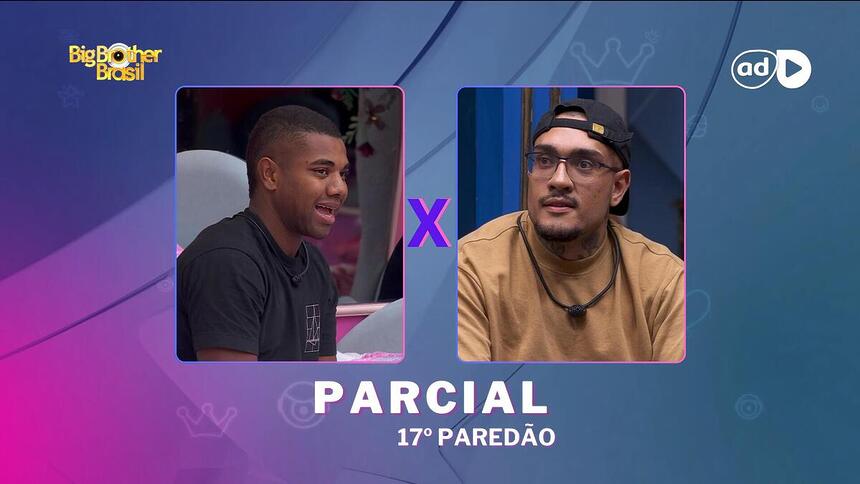 Davi e MC Bin Laden na arte de parcial do 17º do Paredão