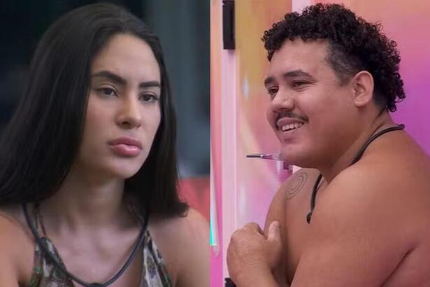 Isabelle e Lucas Henrique em uma montagem no BBB 24