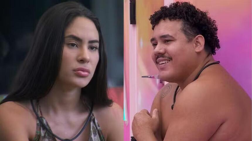 Isabelle e Lucas Henrique em uma montagem no BBB 24