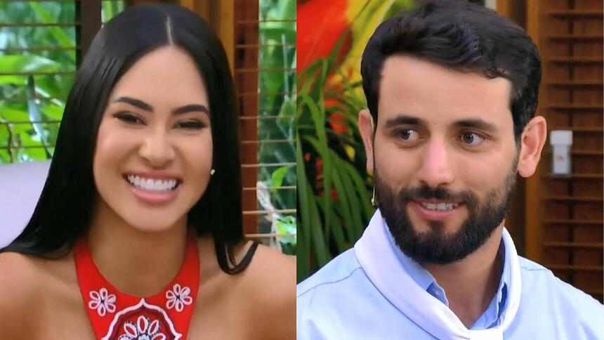 Isabelle e Matteus em uma montagem no BBB 24