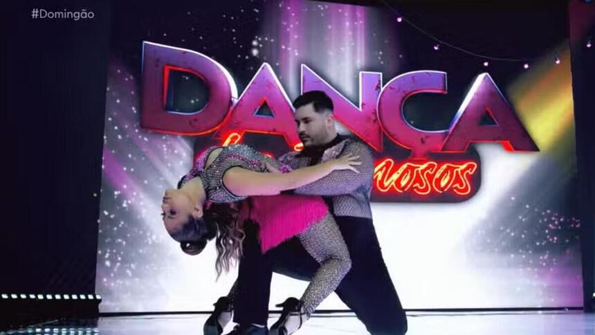 Lexa e Diego Basílio na dança dos famosos no Domingão