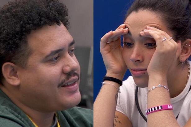 Lucas e Giovanna em uma montagem no BBB 24