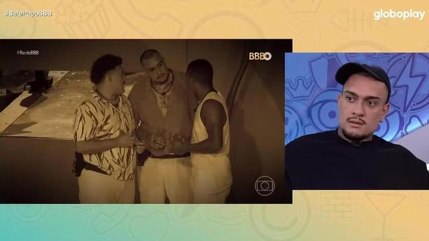 Davi assistindo o VAR Davi e os Camarotes no Bate-Papo BBB