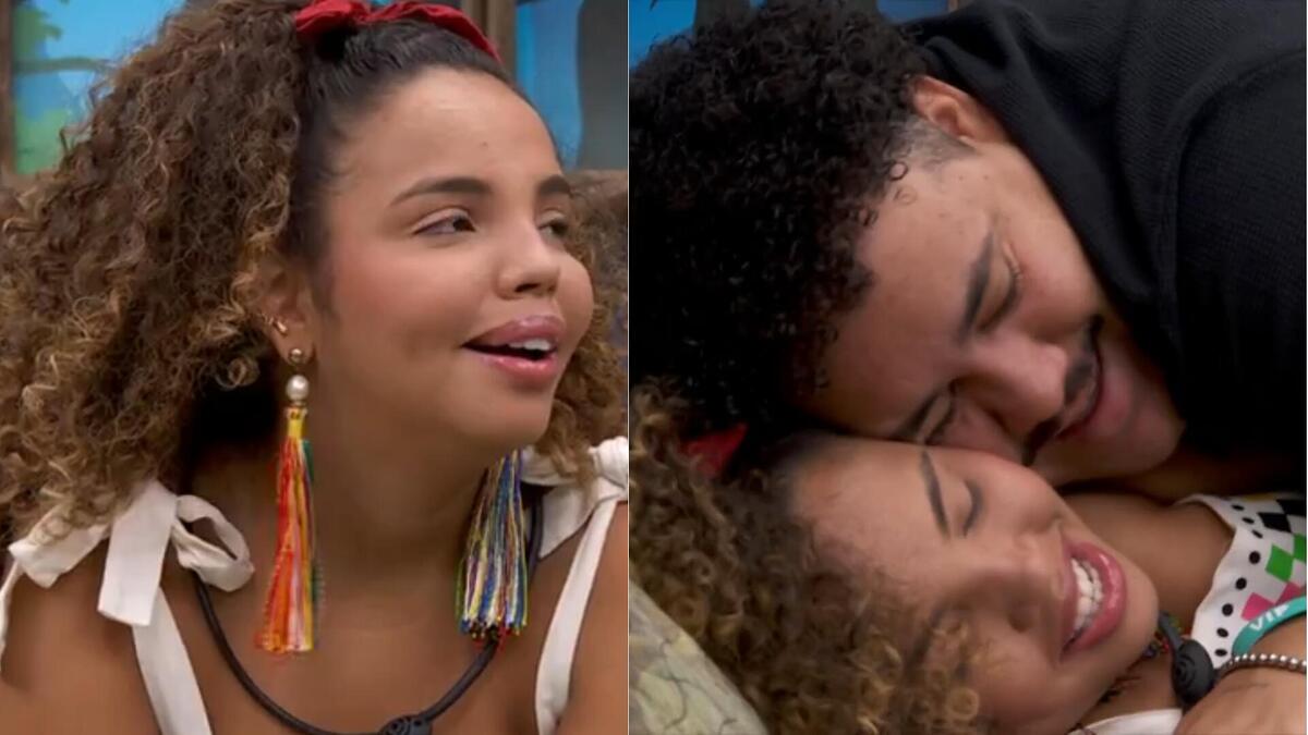 Pitel e Lucas abraçados no quarto Gnomo do BBB 24