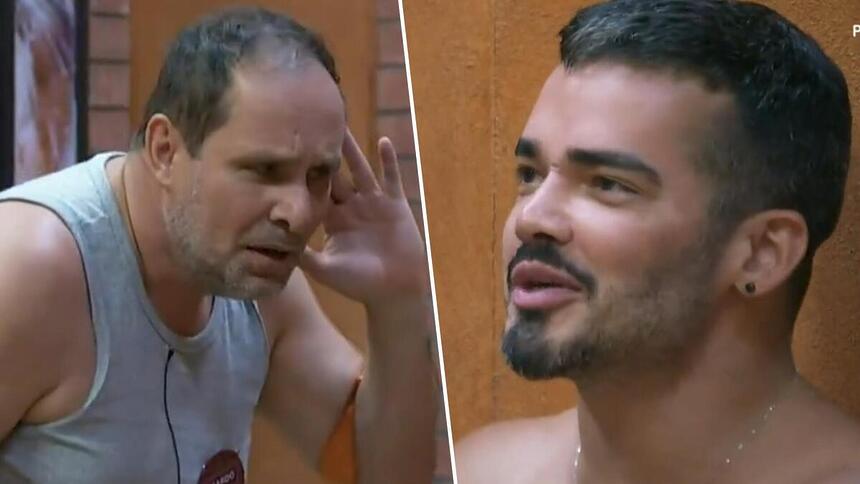 Ricardo e Fabio em trechos de uma discussão na A Grande Conquista