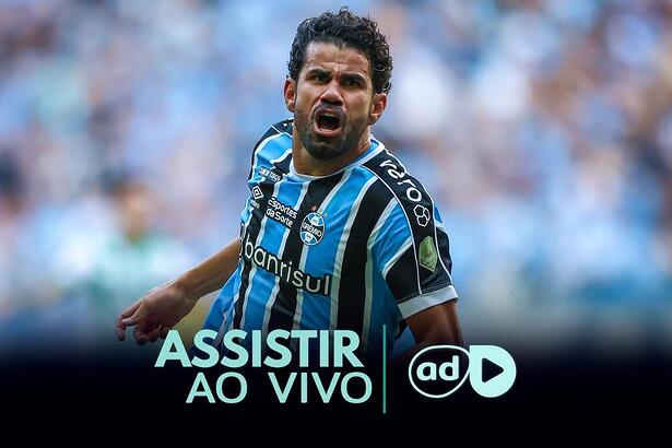 Diego Costa na arte onde assistir ao jogo Grêmio x Huachipato, pela Libertadores