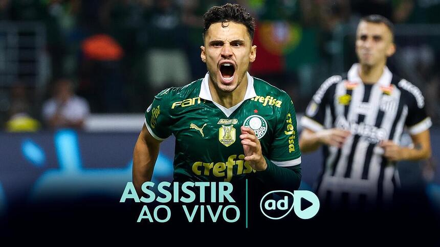 Raphael Veiga na arte onde assistir ao jogo Palmeiras x Liverpool-URU, pela Libertadores