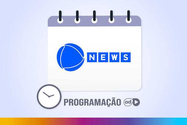 Logo da Record News na arte da programação