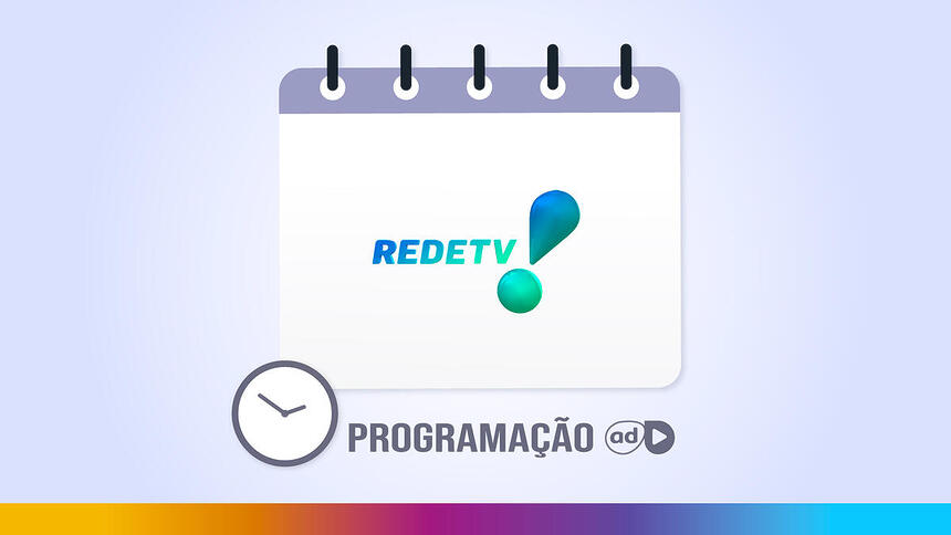 Arte de divulgação da programação da RedeTV!