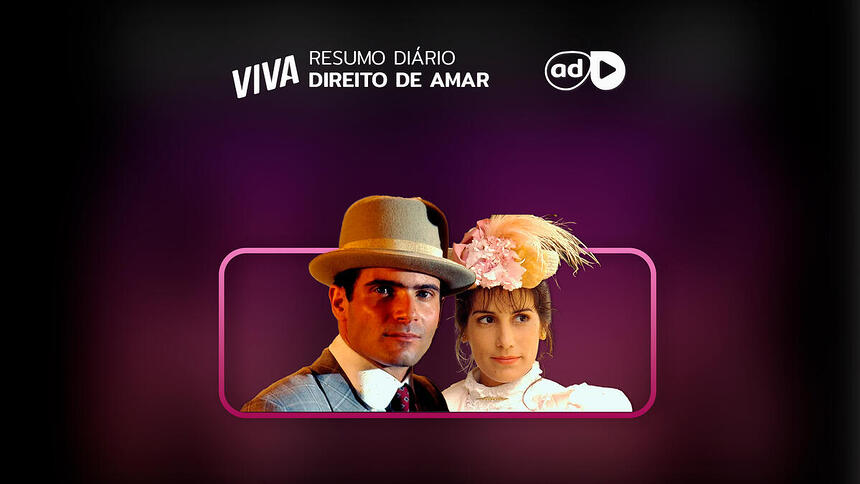 Arte do resumo da novela Direito de Amar no Viva