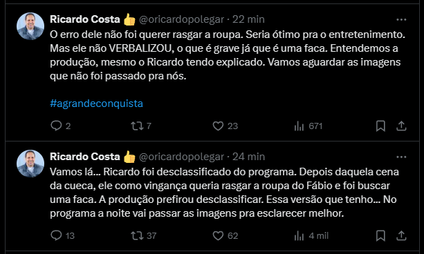 Twitter de Ricardo Costa