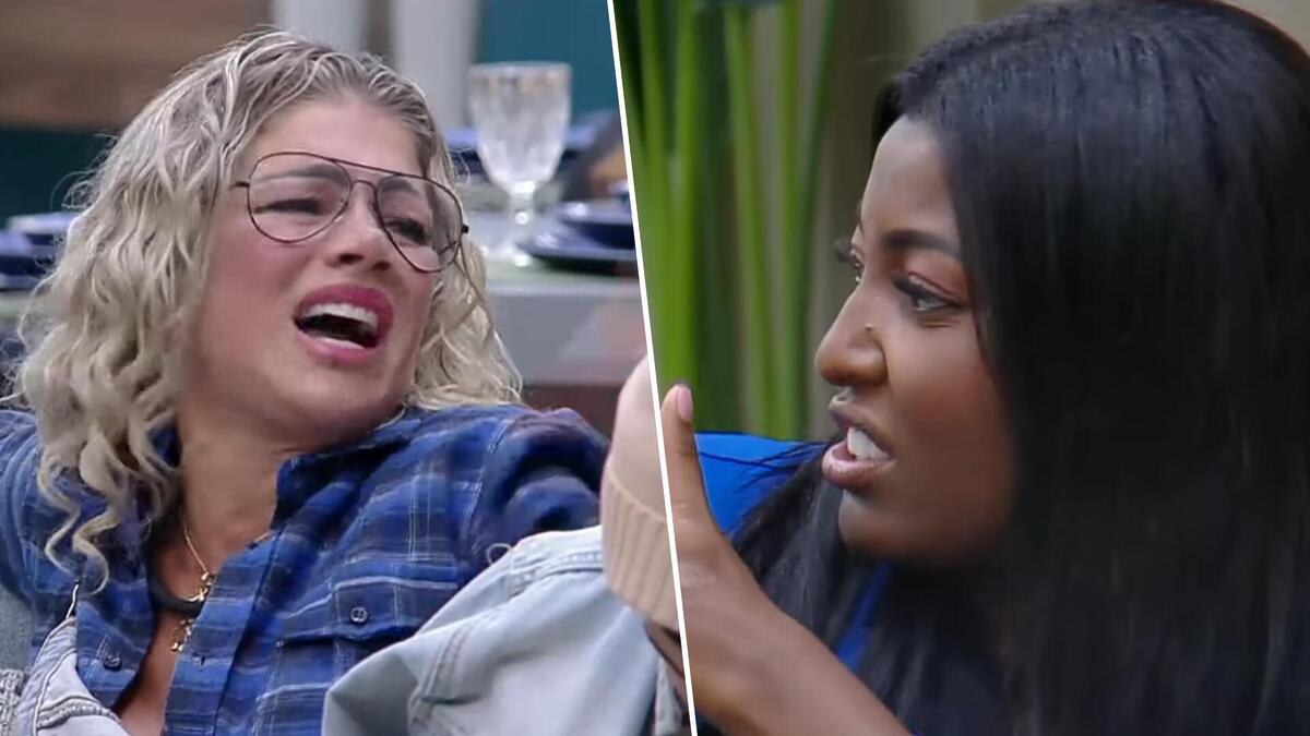 Edlaine e Cátia em montagem na treta de A Grande Conquista
