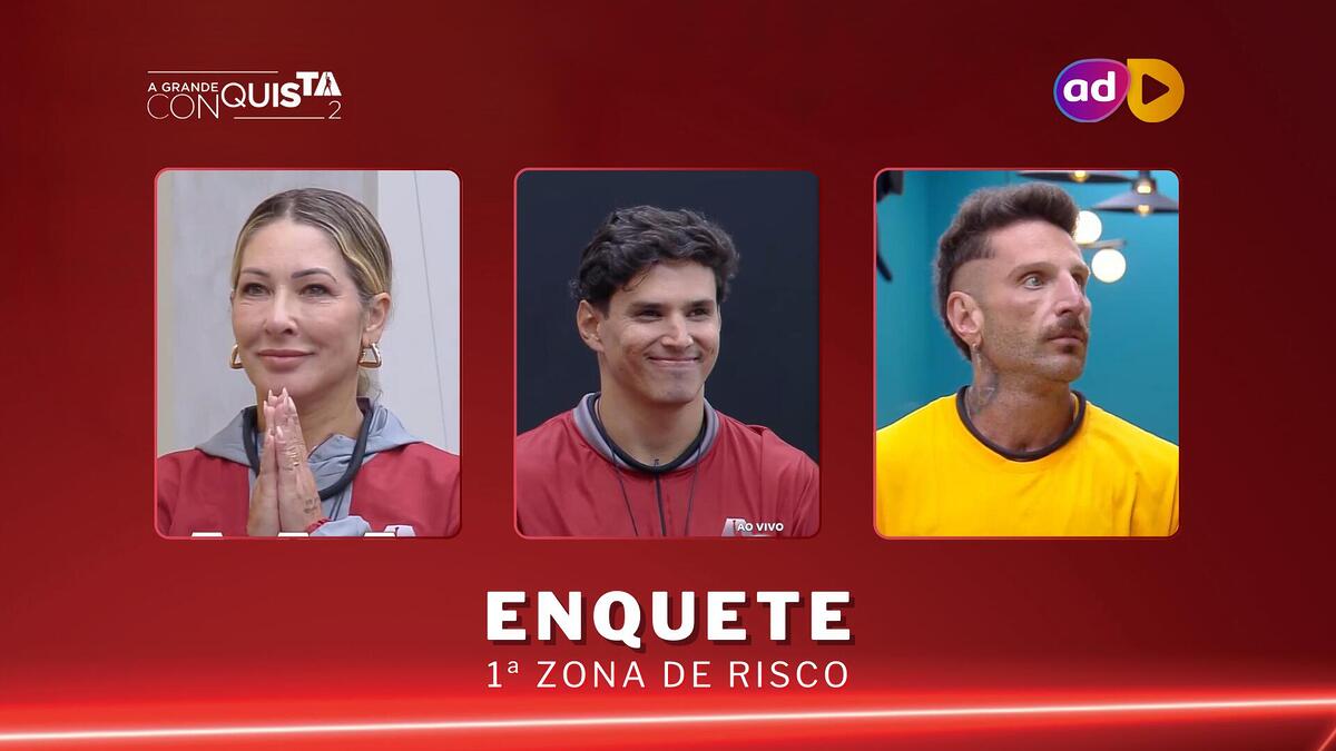 Baronesa, Bruno Cardoso e Guipa na arte da enquete da 1ª Zona de Risco da Mansão do A Grande Conquista 2