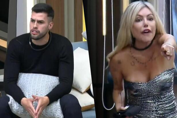 Liziane e Kaio em montagem na treta de A Grande Conquista