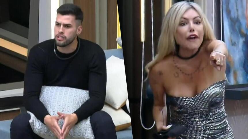 Liziane e Kaio em montagem na treta de A Grande Conquista