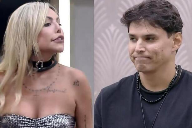 Liziane e Bruno em montagem na treta de A Grande Conquista