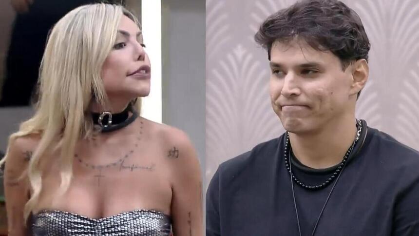 Liziane e Bruno em montagem na treta de A Grande Conquista
