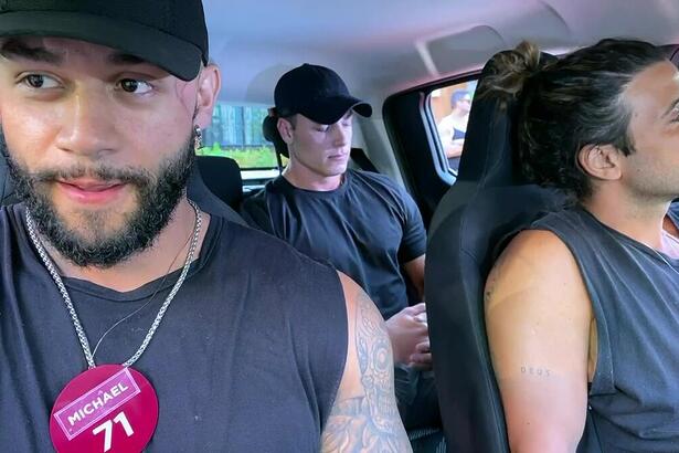 Michael, Fellipe e Biel no carro do A Grande Conquista 2