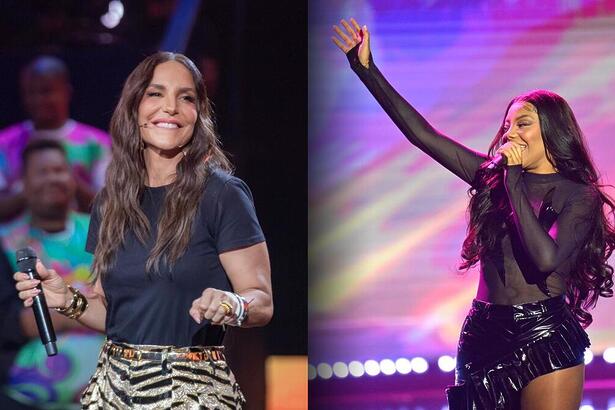 Ivete Sangalo e Ludmilla seguram microfones em shows