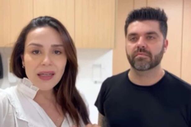 Nadja Haddad e marido em vídeo gravado no hospital