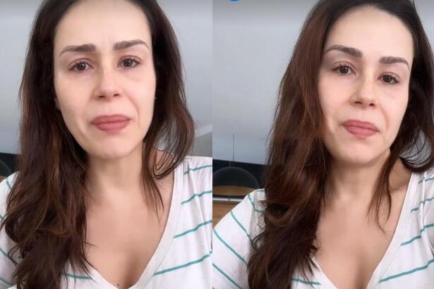 Nadja Haddad em trechos de vídeos nos stories do Instagram