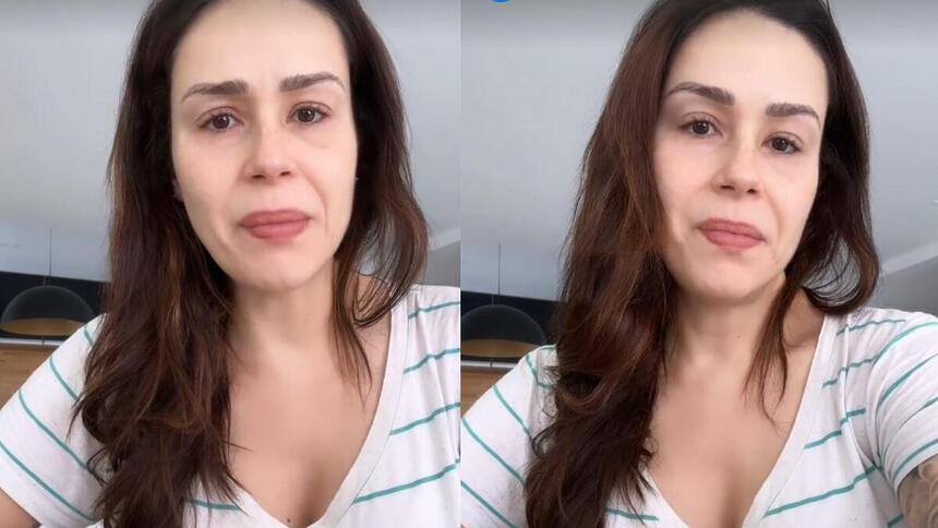 Nadja Haddad em trechos de vídeos nos stories do Instagram