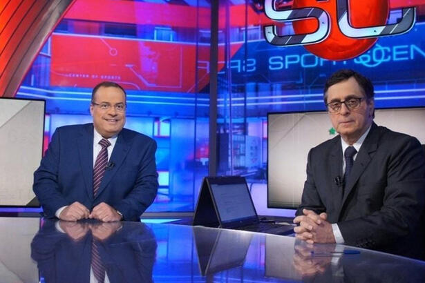 Paulo Soares e Antero Greco juntos na bancada do SportsCenter da ESPN