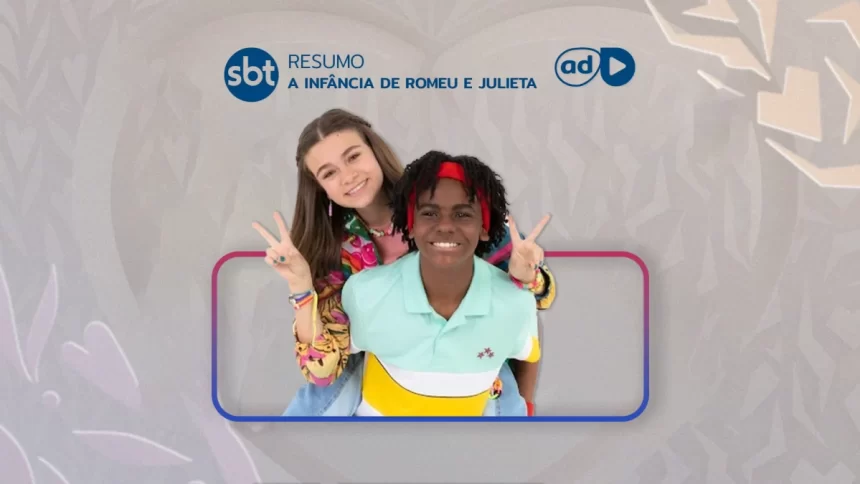 Arte do resumo da novela A Infância de Romeu e Julieta