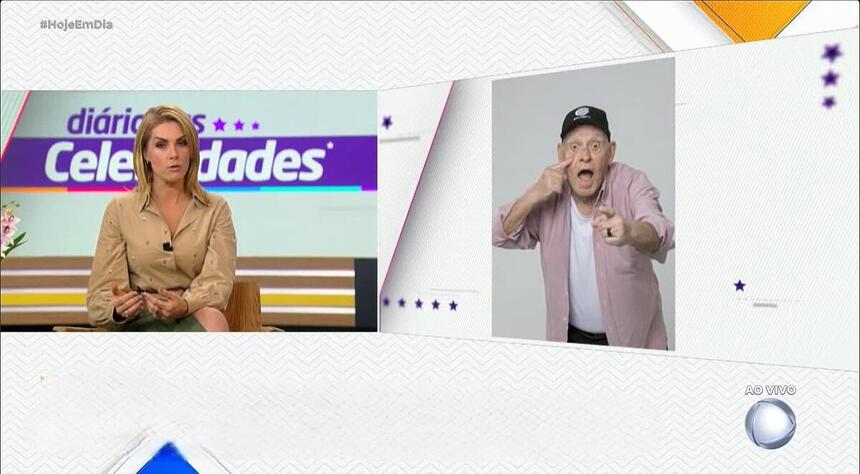 Ana Hickmann divide tela com Silvio Luiz no programa Hoje em Dia