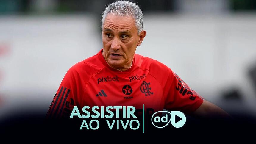 Técnico Tite na arte onde assistir ao jogo Flamengo x Corinthians, pelo Brasileirão