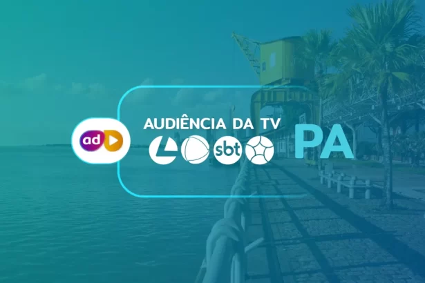 Arte gráfica dos consolidados de audiência da TV em Belém. O material contém os logos da TV Liberal/Globo, Record TV Belém, SBT Pará e RBATV/Band.