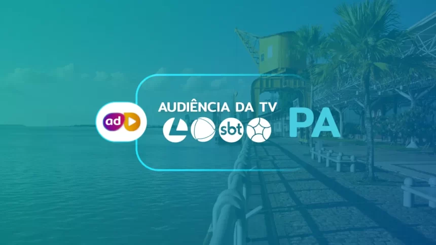 Arte gráfica dos consolidados de audiência da TV em Belém. O material contém os logos da TV Liberal/Globo, Record TV Belém, SBT Pará e RBATV/Band.