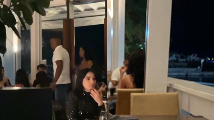 Davi chega no restaurante com blogueira em Salvador