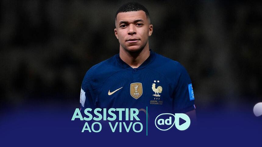 Mbappé na arte onde assistir ao jogo Áustria x França, pela Eurocopa