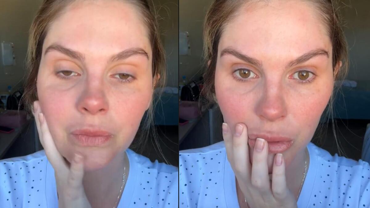 Bárbara Evans através dos stories falando sobre o filho internado