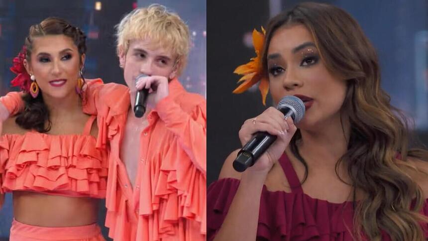 Juliano Floss e Lexa em montagem na Dança dos Famosos