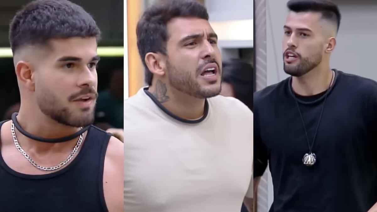 Kaio, Hadad e De Albú em trechos de discussão na A Grande Conquista
