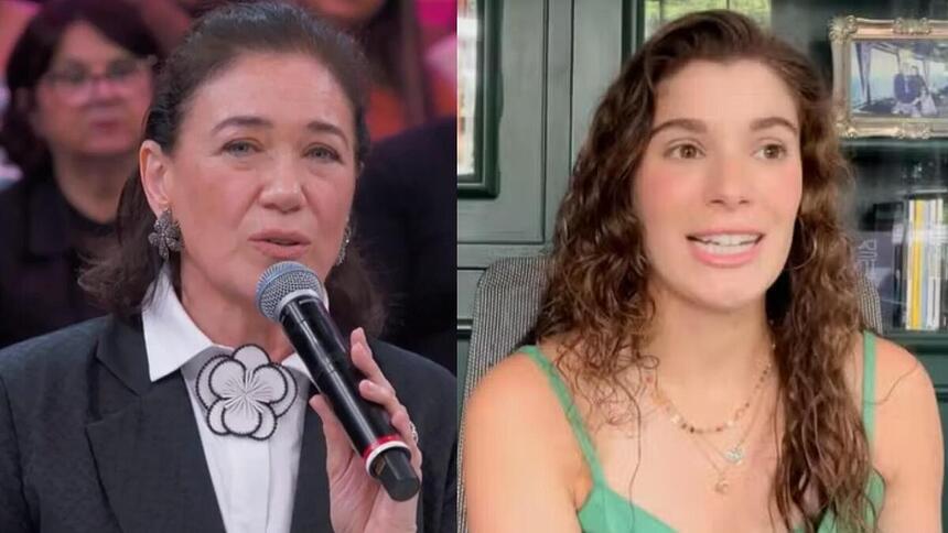 Lilia Cabral e filha em uma montagem no Domingão