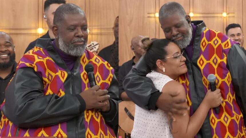 Péricles e esposa abraçados no Encontro