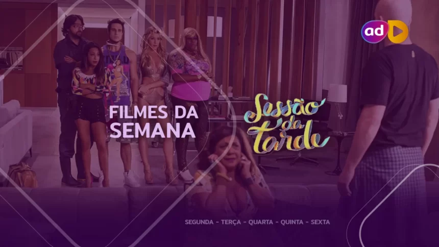 Trecho do filme Vai Que Cola na arte dos filmes da semana na Sessão da Tarde da TV Globo