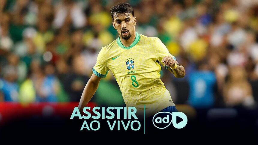 Lucas Paquetá na arte onde assistir ao jogo Estados Unidos x Brasil, pela rodada de Amistosos