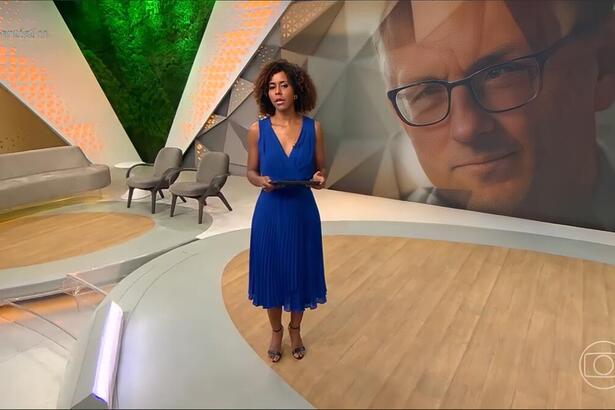 Imagem de Michael Mosley no telão do Fantástico