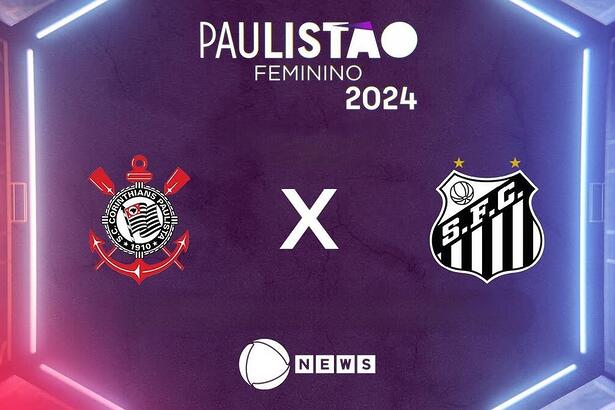 Logo do Corinthians e Santos na transmissão do Paulistão Feminino 2024