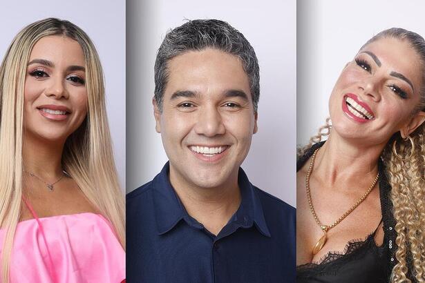 Taty Pink, Fernando Sampaio e Catia Paganote em montagem de Zona de Risco da Mansão do A Grande Conquista 2