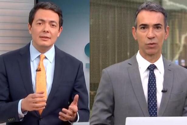 Alan Severiano e Cesar Tralli em montagem no SP1 e Jornal Hoje, respectivamente