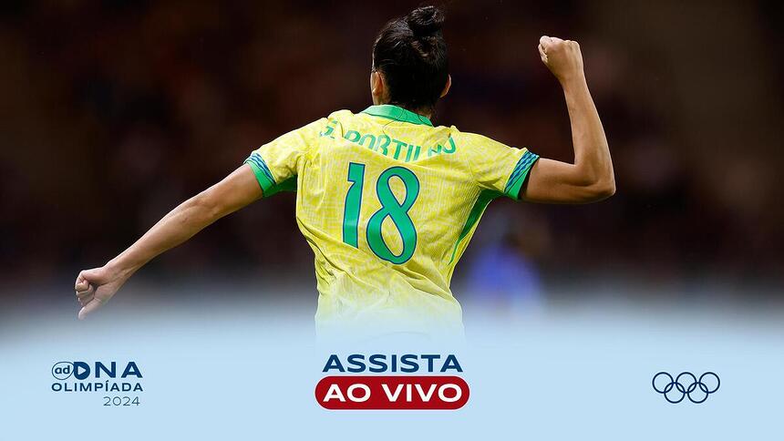 Gabi Portilho na arte onde assistir ao jogo Brasil x Espanha, pelo Futebol Feminino na Olimpíada 2024