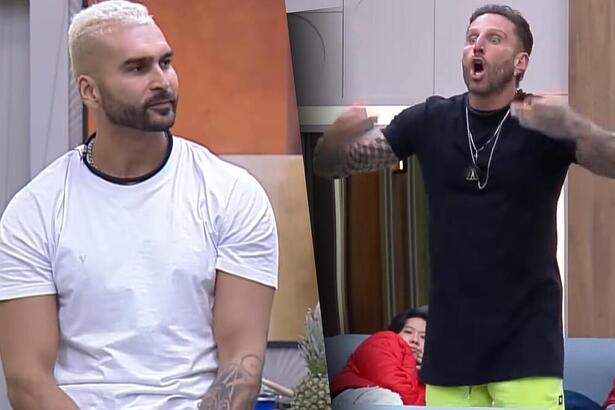 Brenno e Guipa em trecho da discussão na A Grande Conquista