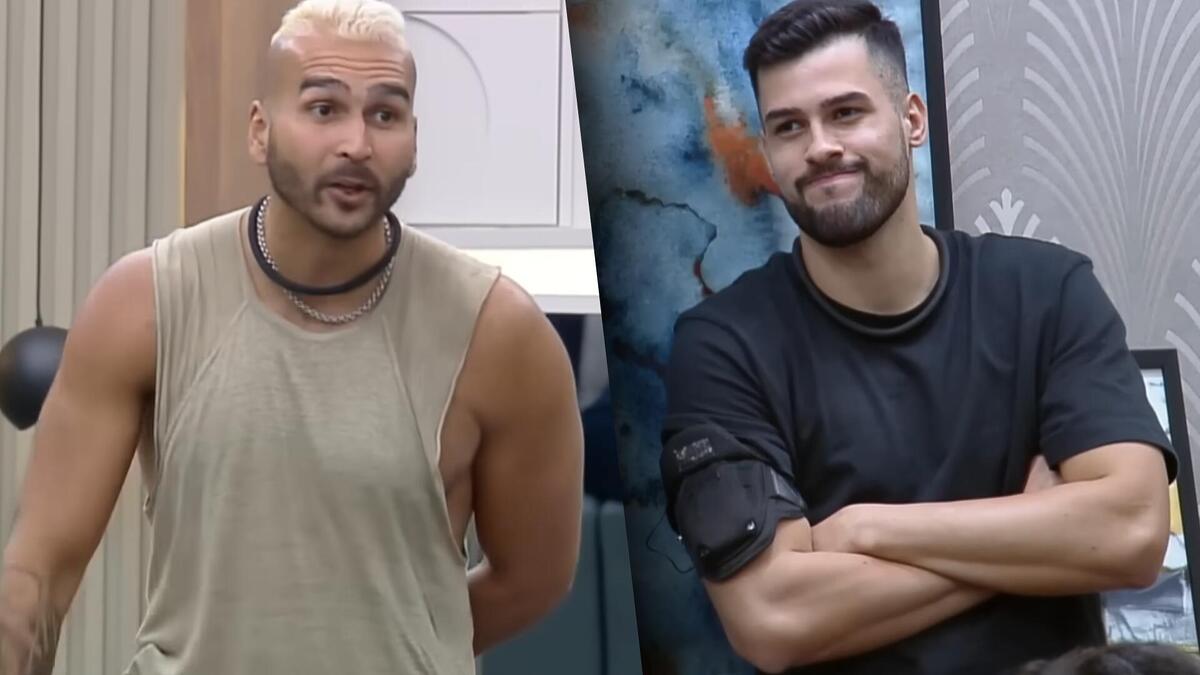 Brenno e Kaio em uma montagem na A Grande Conquista