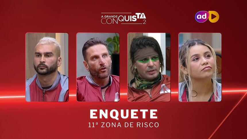 Brenno, Guipa, Rambo e Taty Pink na arte da enquete do A Grande Conquista no Portal Alta Definição